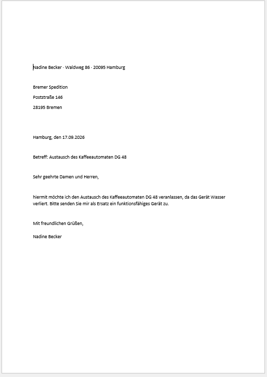 Rekonstruktion in Word